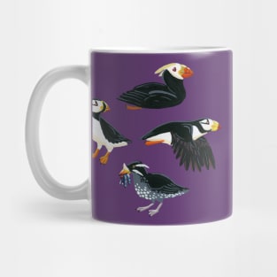 Gouache Purple Puffins Mug